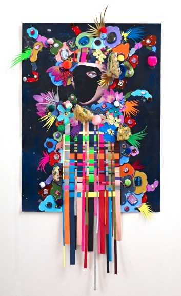 Alicia Paz, Fox Trott, 2012, Mixed media on paper, 105 x 61 cm, Courtesy Galerie Dukan