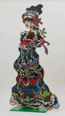 Alicia Paz, Giant, 2013, Mixed media on wood, metal base, 171.5 x 86.1 x 40 cm, rear view, Courtesy Galerie Dukan